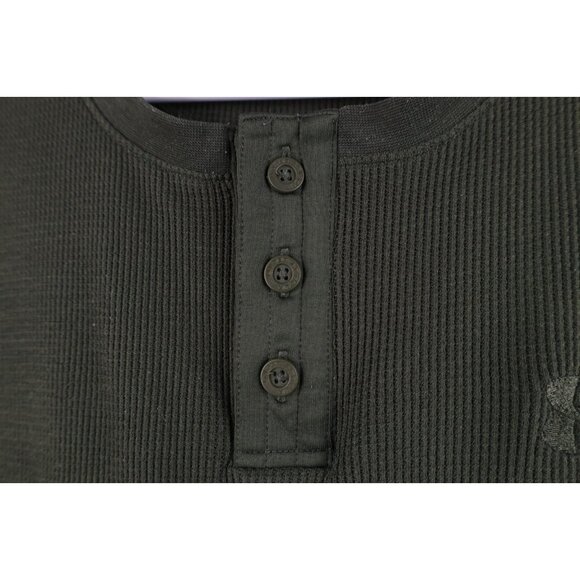 Under Armour Mens Medium Faded Thermal Waffle Knit Long Sleeve Henley T-Shirt - Picture 5 of 12